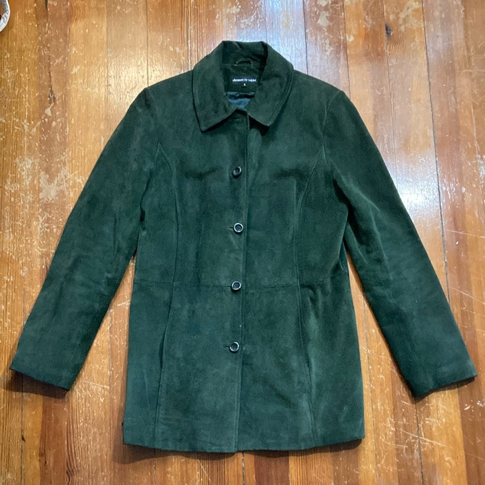 Elements by Vakko Green Suede Jacket, size s